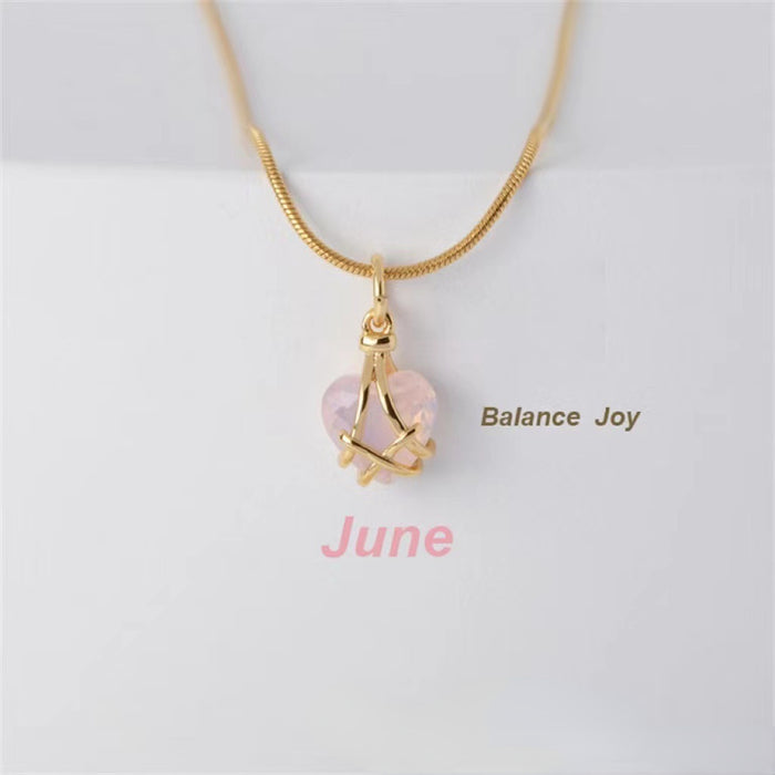 Jewelry WholesaleWholesale Necklace 18k Gold Plated Birthstone Clavicle Chain Titanium Steel Zircon JDC-NE-LTLD001 Necklaces 莉特莱迪 %variant_option1% %variant_option2% %variant_option3%  Factory Price JoyasDeChina Joyas De China