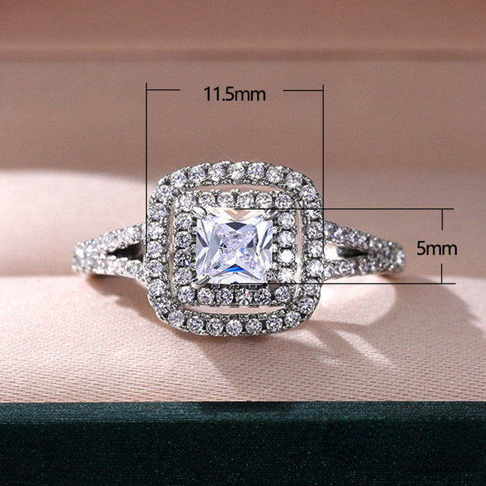 Wholesale Ring Copper Zircon Square MOQ≥2 JDC-PREMCAOS-RS-023