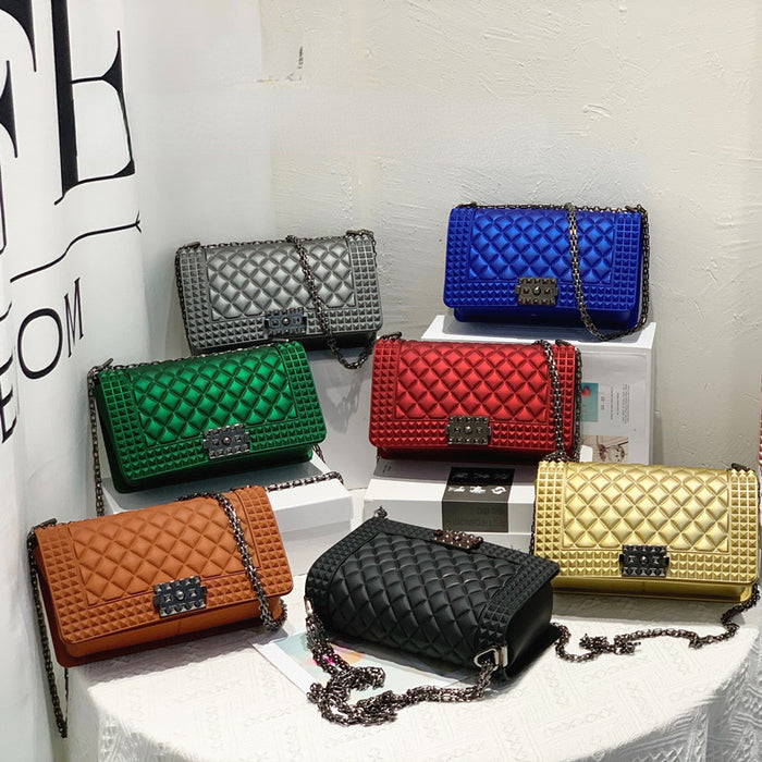 Wholesale Shoulder Bag PVC Rhombus Chain Small Square Bag Diagonal JDC-SD-YBS001