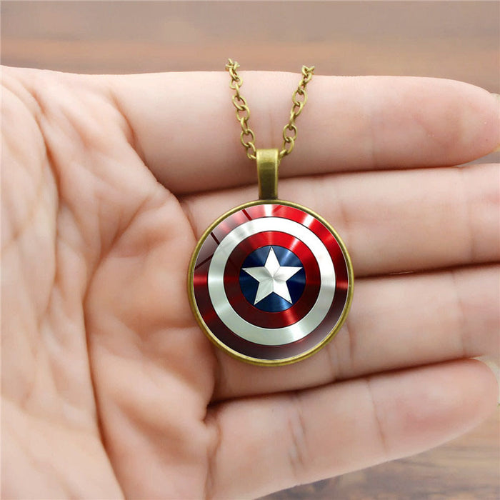 Jewelry WholesaleWholesale Alloy Glass Piece Shield Time Gemstone Necklace JDC-NE-Hengx004 Necklaces 横湘 %variant_option1% %variant_option2% %variant_option3%  Factory Price JoyasDeChina Joyas De China