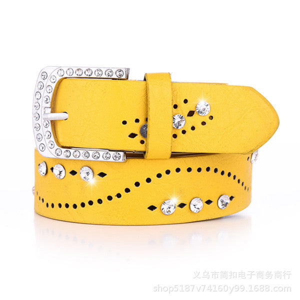 Jewelry WholesaleWholesale PU Leather Rhinestone Women's Belt JDC-WB-JianK003 Womenbelt 简扣 %variant_option1% %variant_option2% %variant_option3%  Factory Price JoyasDeChina Joyas De China