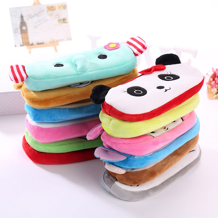 Wholesale Pencil Bags Plush Cute Cartoon Animal Large Capacity MOQ≥3 JDC-PB-ShiD002