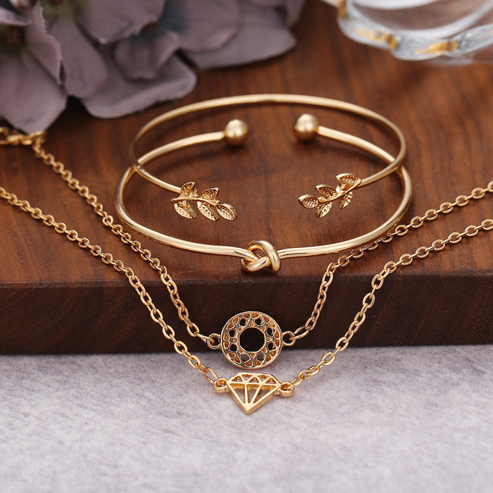 Wholesale fashion personality leaf open bracelet JDC-BT-F939