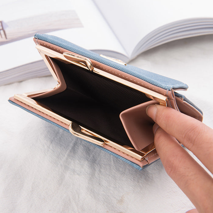 Jewelry WholesaleWholesale two fold small teaching bag multi-card student wallet JDC--WT-ZhaoP003 Wallet 朝飘 %variant_option1% %variant_option2% %variant_option3%  Factory Price JoyasDeChina Joyas De China