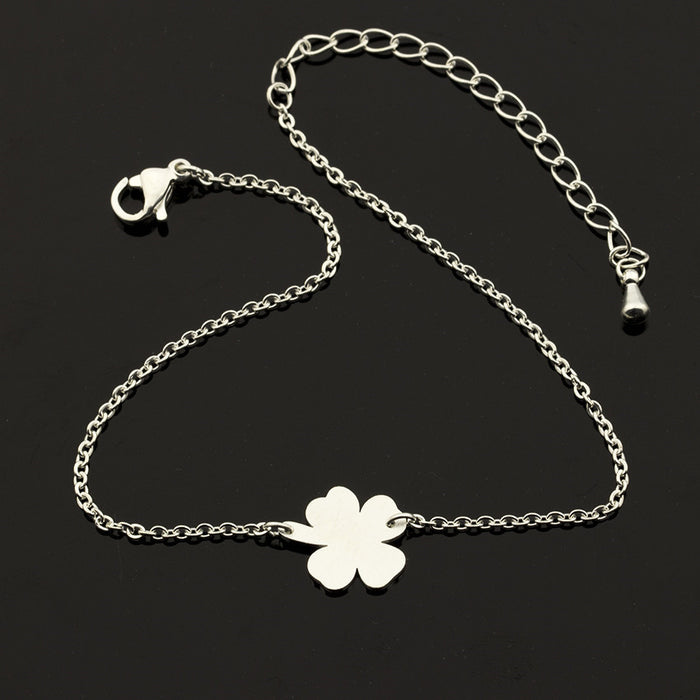 Wholesale Four Petals Three Leaf Jewelry Stainless Steel Lucky Bracelet JDC-BT-MengX002