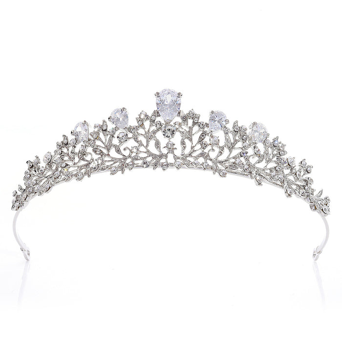 Jewelry WholesaleWholesale Alloy Crown Floral Rhinestone Hair Band JDC-HD-ZuanG006 Headband 钻岗 %variant_option1% %variant_option2% %variant_option3%  Factory Price JoyasDeChina Joyas De China