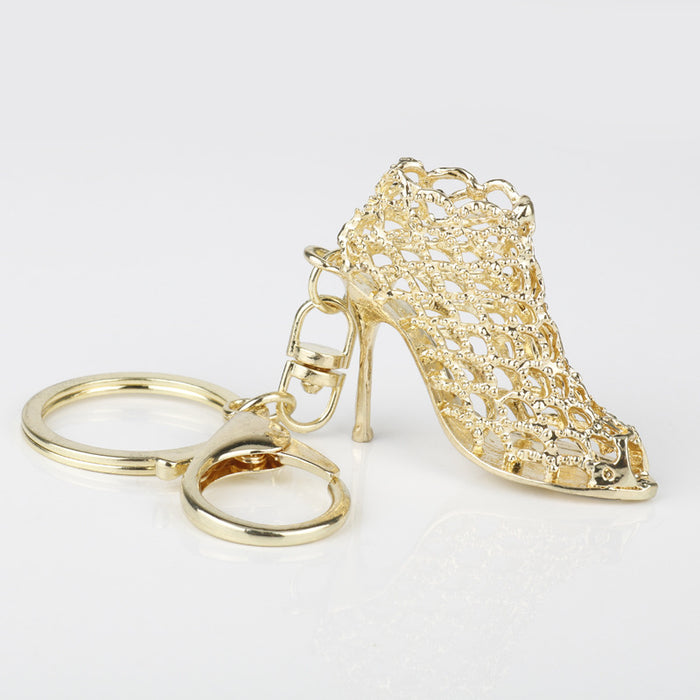 Wholesale crystal high heels car key chain metal key ring chain JDC-KC-AngJ004