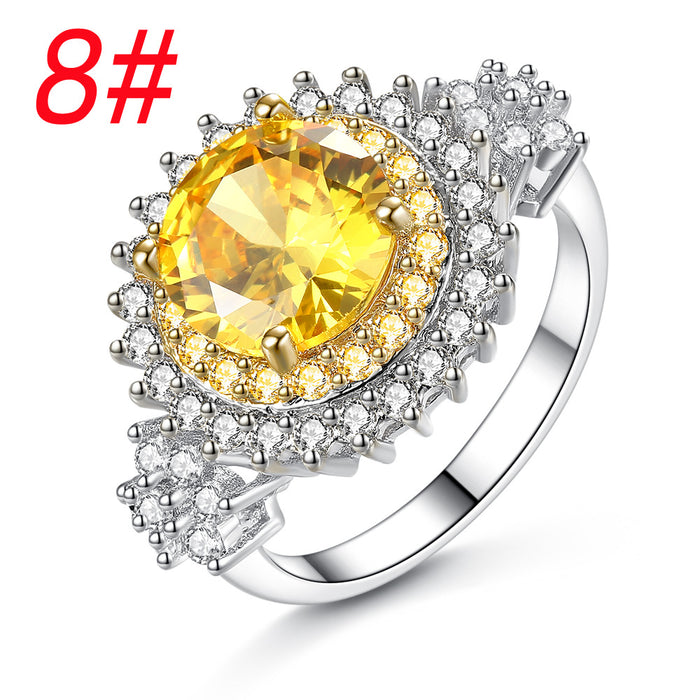 Jewelry WholesaleWholesale Yellow Zircon Electroplated Copper Ring JDC-RS-MiMeng040 Rings 米萌 %variant_option1% %variant_option2% %variant_option3%  Factory Price JoyasDeChina Joyas De China