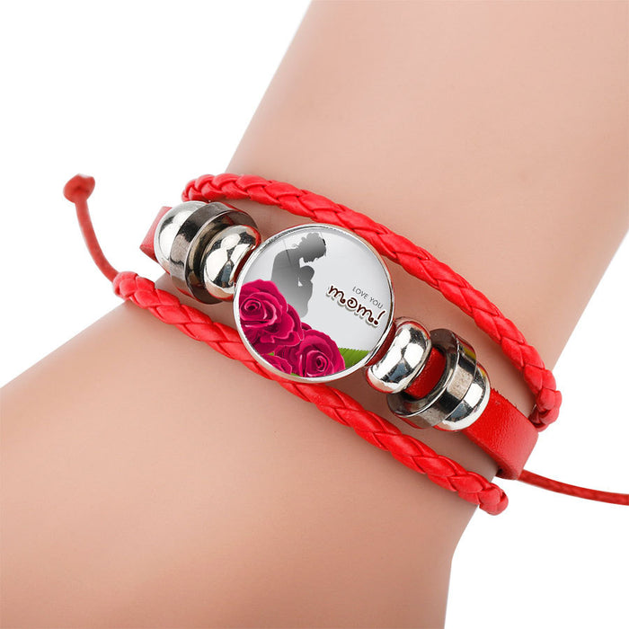 Jewelry WholesaleWholesale Leather Crystal MOM Love Mother's Day Bracelet JDC-BT-NingX004 Bracelet 柠祥 %variant_option1% %variant_option2% %variant_option3%  Factory Price JoyasDeChina Joyas De China