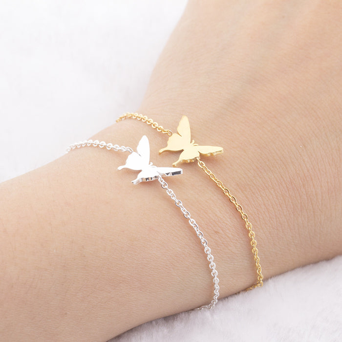 Wholesale Bracelet Stainless Steel Micro Inlay Electroplating Butterfly Bracelet For Women JDC-BT-MengJ002