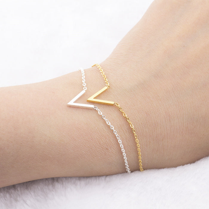 Wholesale Bracelet Stainless Steel Vintage Chevron V Shape Ladies Bracelet JDC-BT-MengJ003