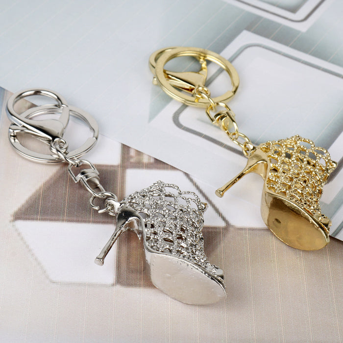 Wholesale crystal high heels car key chain metal key ring chain JDC-KC-AngJ004