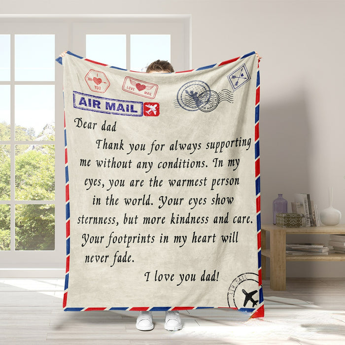 Wholesale Father's Day Envelope Letter Thickened Polyester Flannel Blanket MOQ≥2 JDC-BK-MouW001