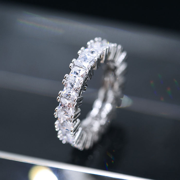 Wholesale Copper White Gold Plated Zircon Rings MOQ≥2 JDC-RS-CaoS013