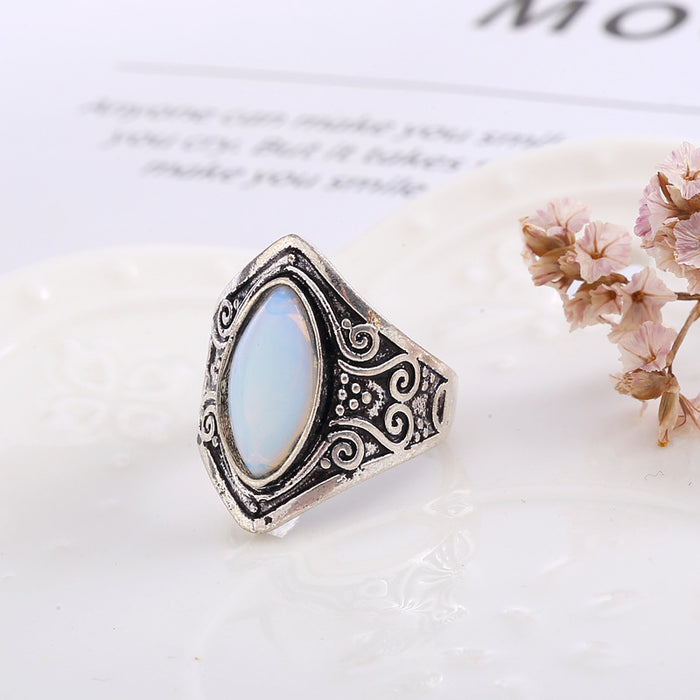 Wholesale Rings Alloy Moonstone Punk Exaggeration JDC-RS-MiaoQ001