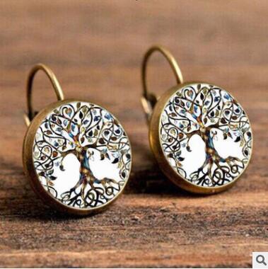 Wholesale Mandala Earrings Time Stone Ear Hooks MOQ≥2 JDC-ES-Fangt002