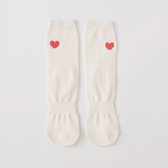 Wholesale Sock 100% Cotton Breathable Sweat Absorbing Love Middle Tube MOQ≥5 JDC-SK-AiM002