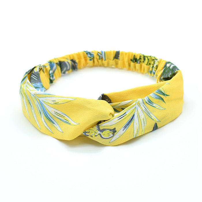 Wholesale Stretch Cross Pineapple Leaf Cloth Headband JDC-HD-FAB001