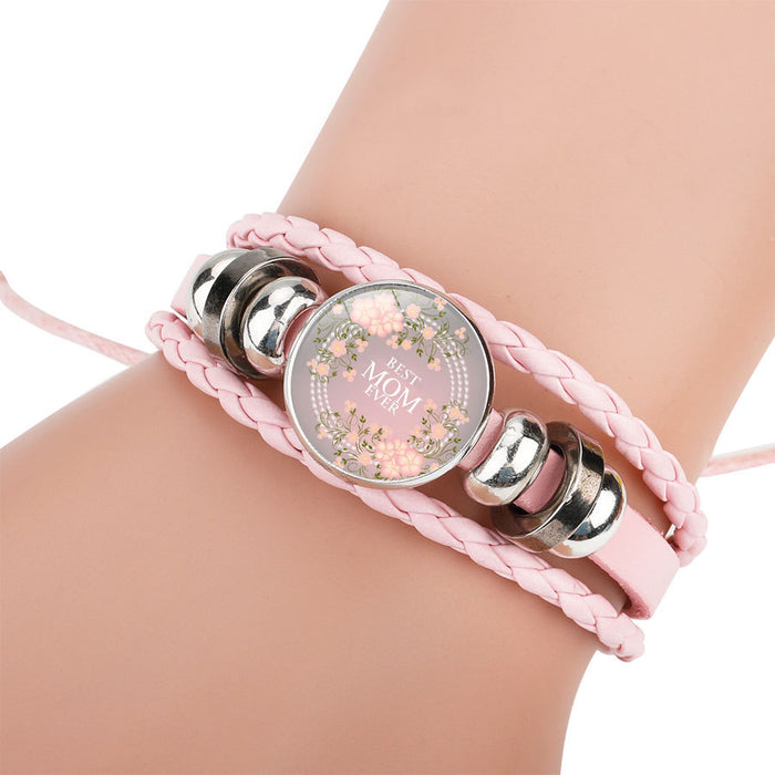 Jewelry WholesaleWholesale Leather Crystal MOM Love Mother's Day Bracelet JDC-BT-NingX004 Bracelet 柠祥 %variant_option1% %variant_option2% %variant_option3%  Factory Price JoyasDeChina Joyas De China