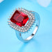 Jewelry WholesaleWholesale Red Square Zircon Copper Ring JDC-RS-MiMeng058 Rings 米萌 %variant_option1% %variant_option2% %variant_option3%  Factory Price JoyasDeChina Joyas De China