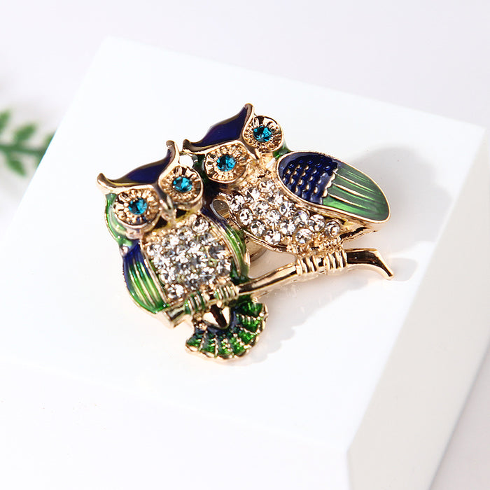 Wholesale Cartoon Cute Owl Brooch JDC-BC-LanH001