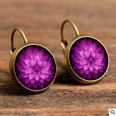 Wholesale Mandala Earrings Time Stone Ear Hooks MOQ≥2 JDC-ES-Fangt002