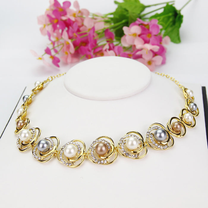 Jewelry WholesaleWholesale Saturn Ring Alloy Bridal Wedding Dress Pearl Necklace JDC-NE-GSDB012 necklaces 丹比华比 %variant_option1% %variant_option2% %variant_option3%  Factory Price JoyasDeChina Joyas De China