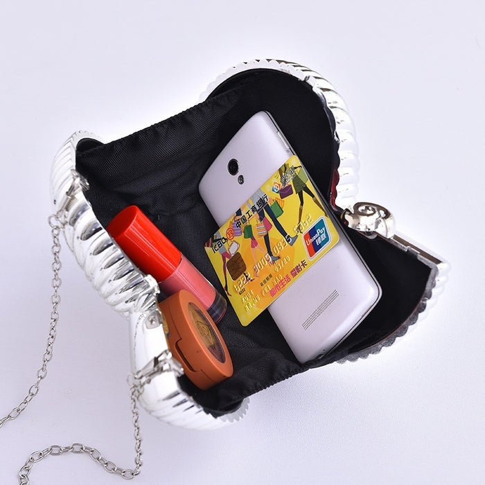 Wholesale Conch Fashion Evening Chain Bag Shiny Acrylic Clutch JDC-HB-WangC002