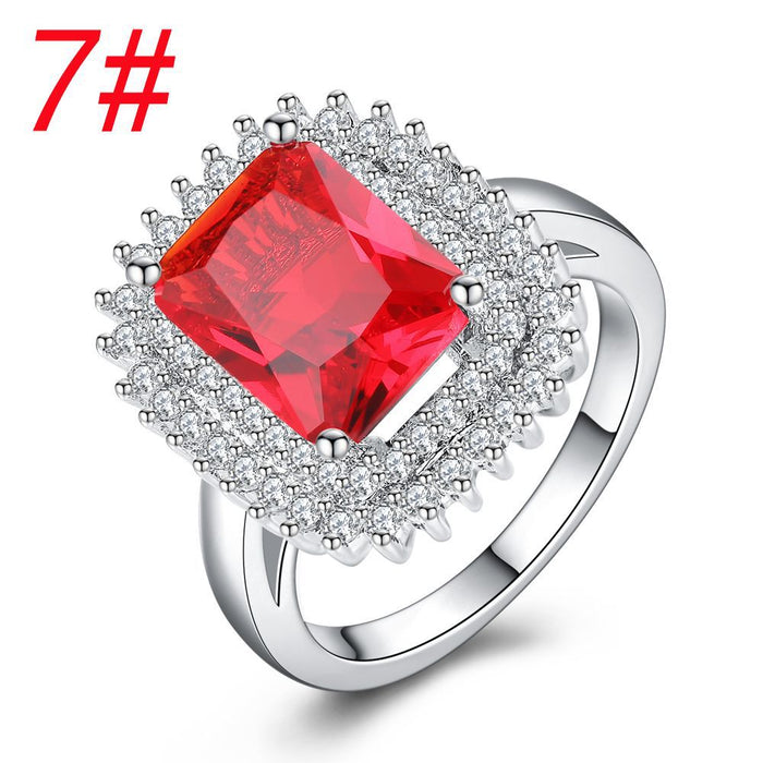 Jewelry WholesaleWholesale Red Square Zircon Copper Ring JDC-RS-MiMeng058 Rings 米萌 %variant_option1% %variant_option2% %variant_option3%  Factory Price JoyasDeChina Joyas De China