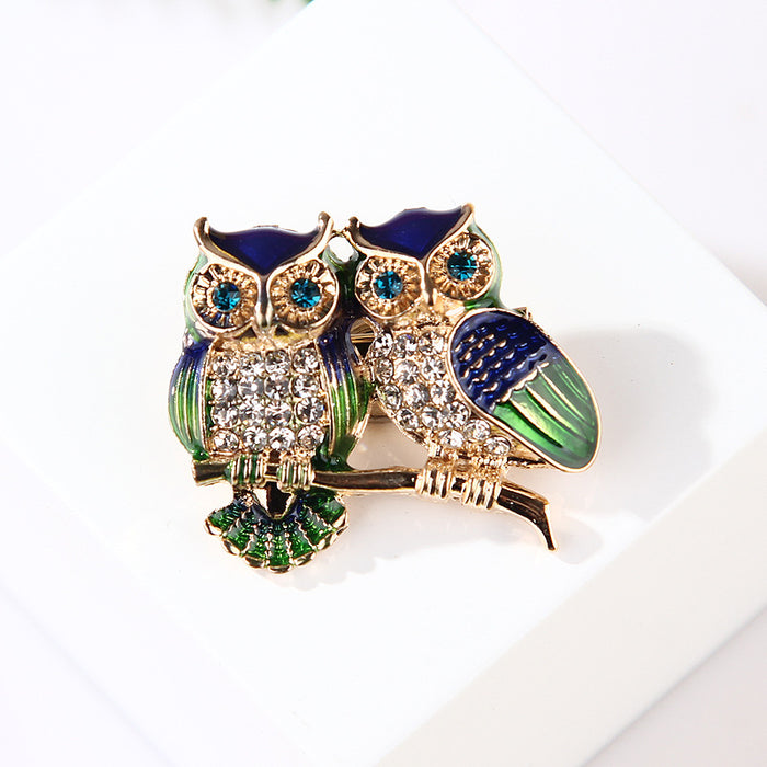 Wholesale Cartoon Cute Owl Brooch JDC-BC-LanH001