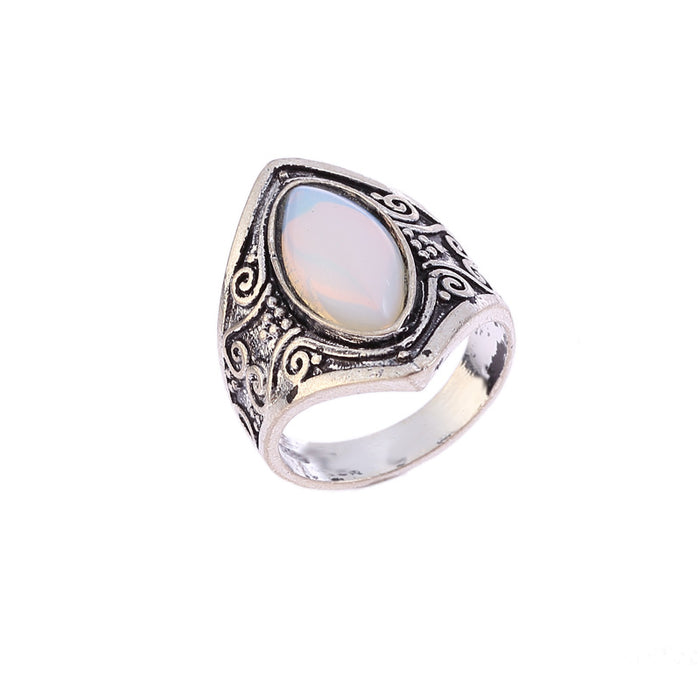 Wholesale Rings Alloy Moonstone Punk Exaggeration JDC-RS-MiaoQ001