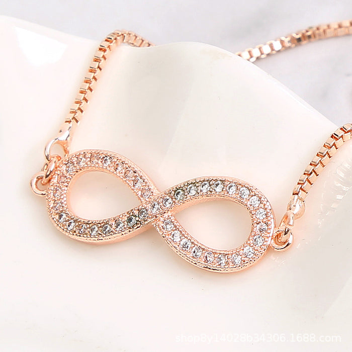 Jewelry WholesaleWholesale figure 8 bow set diamond adjustable pull bracelet JDC-BT-HongX010 Bracelet 宏祥 %variant_option1% %variant_option2% %variant_option3%  Factory Price JoyasDeChina Joyas De China