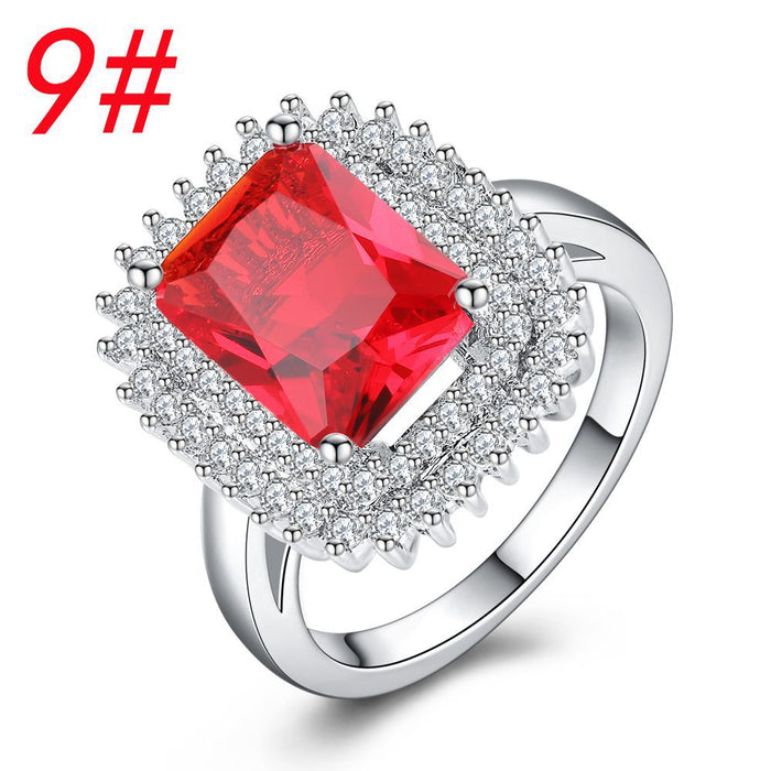 Jewelry WholesaleWholesale Red Square Zircon Copper Ring JDC-RS-MiMeng058 Rings 米萌 %variant_option1% %variant_option2% %variant_option3%  Factory Price JoyasDeChina Joyas De China