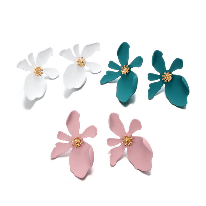 Jewelry WholesaleWholesale long three-dimensional flower petal large flower earrings JDC-ES-C469 Earrings 陌茗 %variant_option1% %variant_option2% %variant_option3%  Factory Price JoyasDeChina Joyas De China