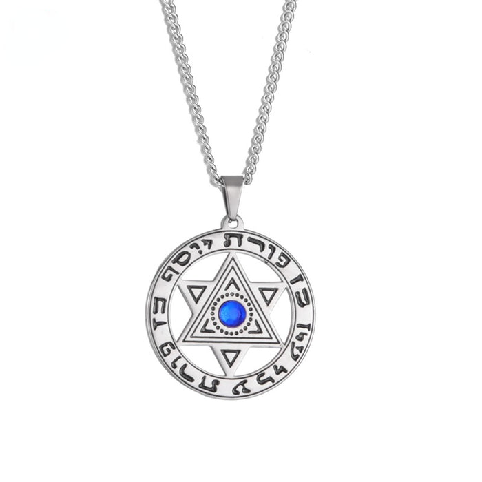 Wholesale Necklace Stainless Steel Blue Diamond Devil's Eye Pendant MOQ≥2 JDC-NE-Qiju006