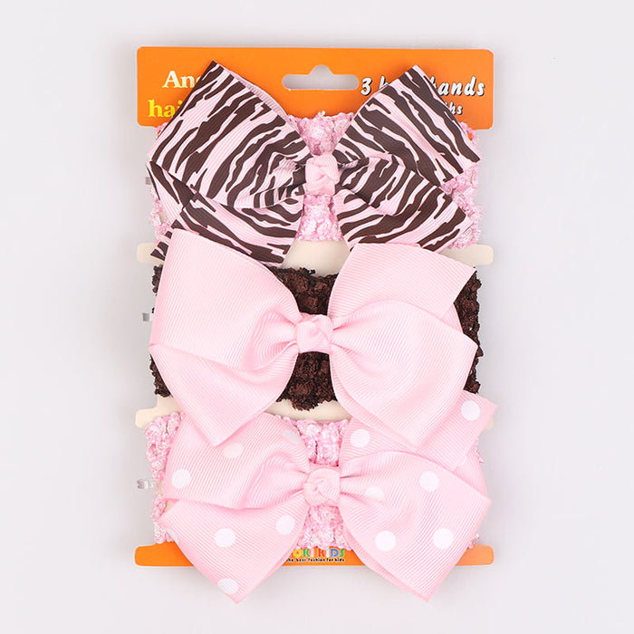 Wholesale kids hair accessories set cute baby bow hair band MOQ≥2 JDC-HD-MeiQ001