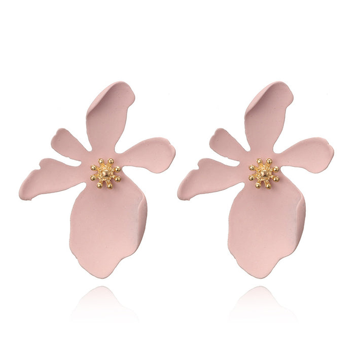 Jewelry WholesaleWholesale long three-dimensional flower petal large flower earrings JDC-ES-C469 Earrings 陌茗 %variant_option1% %variant_option2% %variant_option3%  Factory Price JoyasDeChina Joyas De China