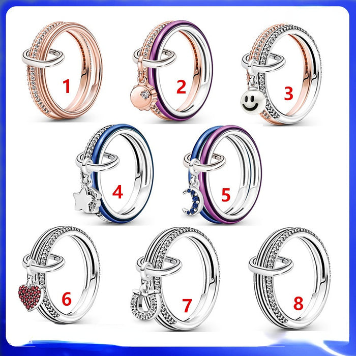 Wholesale Sterling Silver ME Lucky Bottle Cap Ring Set JDC-RS-BaJ001