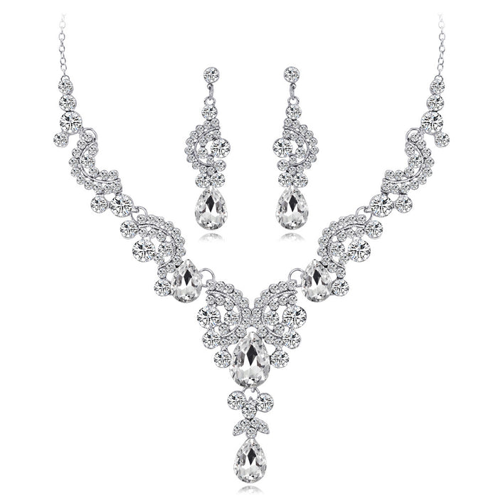 Jewelry WholesaleWholesale Bridal Wedding Crystal Necklace Set High Grade Dress Crystal Necklace JDC-NE-GSDB010 necklaces 丹比华比 %variant_option1% %variant_option2% %variant_option3%  Factory Price JoyasDeChina Joyas De China