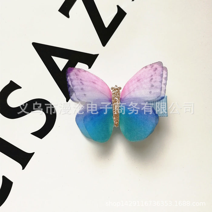 Jewelry WholesaleWholesale Children's Simulation Double Flower Butterfly Hair Clip JDC-HC-Manlun012 Hair Clips 漫沦 %variant_option1% %variant_option2% %variant_option3%  Factory Price JoyasDeChina Joyas De China