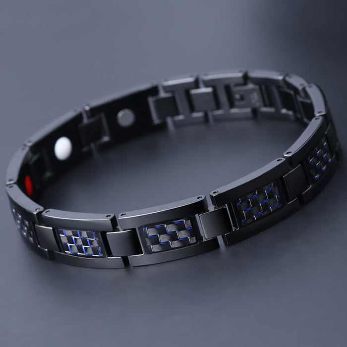 Wholesale magnet germanium stone titanium steel carbon fiber bracelet stainless steel JDC-BT-WJTD004