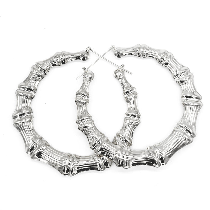 Wholesale Bamboo Earrings Exaggerated Gold Hoop JDC-ES-Ruol020