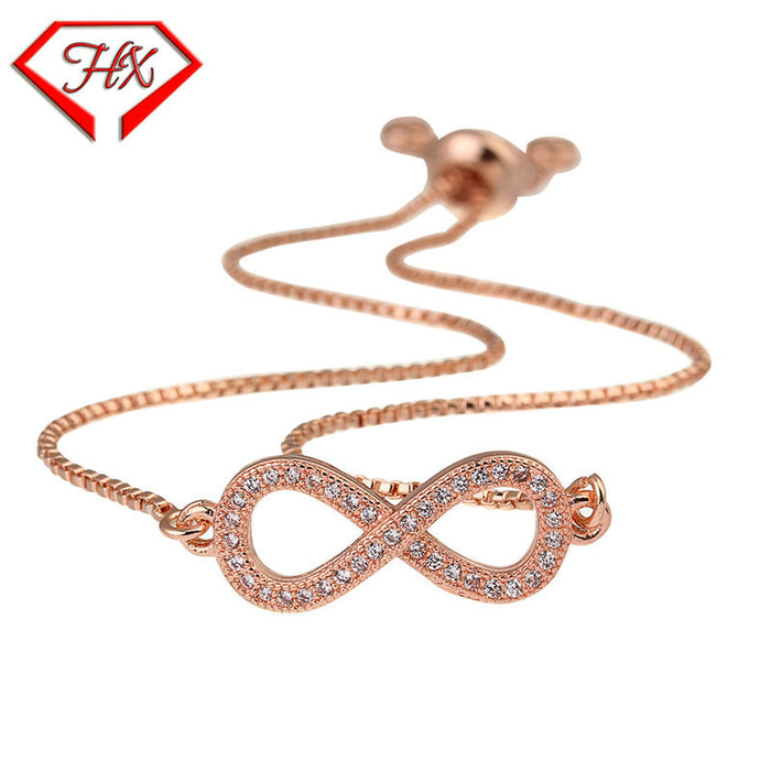 Jewelry WholesaleWholesale figure 8 bow set diamond adjustable pull bracelet JDC-BT-HongX010 Bracelet 宏祥 %variant_option1% %variant_option2% %variant_option3%  Factory Price JoyasDeChina Joyas De China