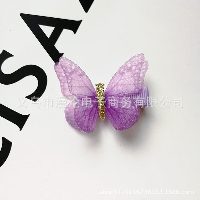 Jewelry WholesaleWholesale Children's Simulation Double Flower Butterfly Hair Clip JDC-HC-Manlun012 Hair Clips 漫沦 %variant_option1% %variant_option2% %variant_option3%  Factory Price JoyasDeChina Joyas De China