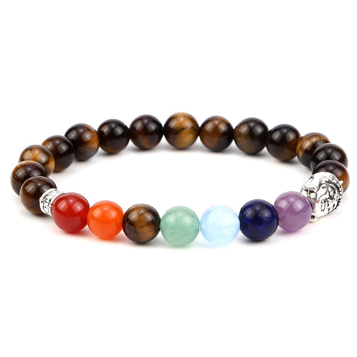 Wholesale Tiger Eye Stone Buddha Head Buddha Beads Energy Volcanic Stone Beads Buddha bracelet MOQ≥3 JDC-BT-ManS003