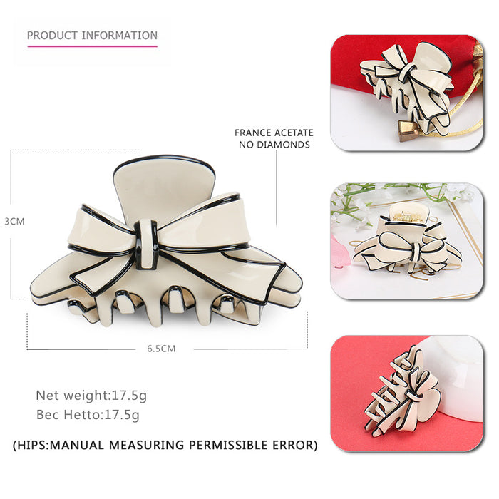 Wholesale Hair Clips Acetate Sheet Bow MOQ≥2 JDC-HC-jinhe005