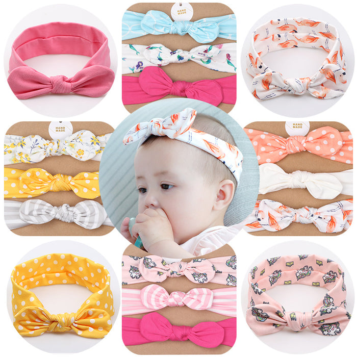 Jewelry WholesaleWholesale Children's Hairband Three Piece Set Bow Ear Baby Hairband MOQ≥2 JDC-HD-MeiQ002 Headband 美全 %variant_option1% %variant_option2% %variant_option3%  Factory Price JoyasDeChina Joyas De China