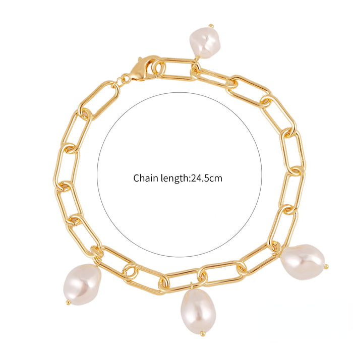 Wholesale Baroque Pearl Alloy Bracelet JDC-BT-ManY001