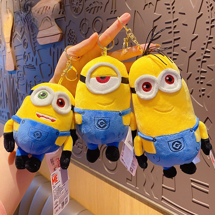 Wholesale genuine cartoon plush minions keychain JDC-KC-BaiM035