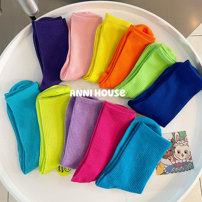 Jewelry WholesaleWholesale cotton colorful mid tube socks JDC-SK-QiuEr001 Sock 秋尔 %variant_option1% %variant_option2% %variant_option3%  Factory Price JoyasDeChina Joyas De China